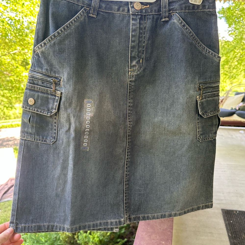 Old Navy Blue Pencil Cargo Skirt